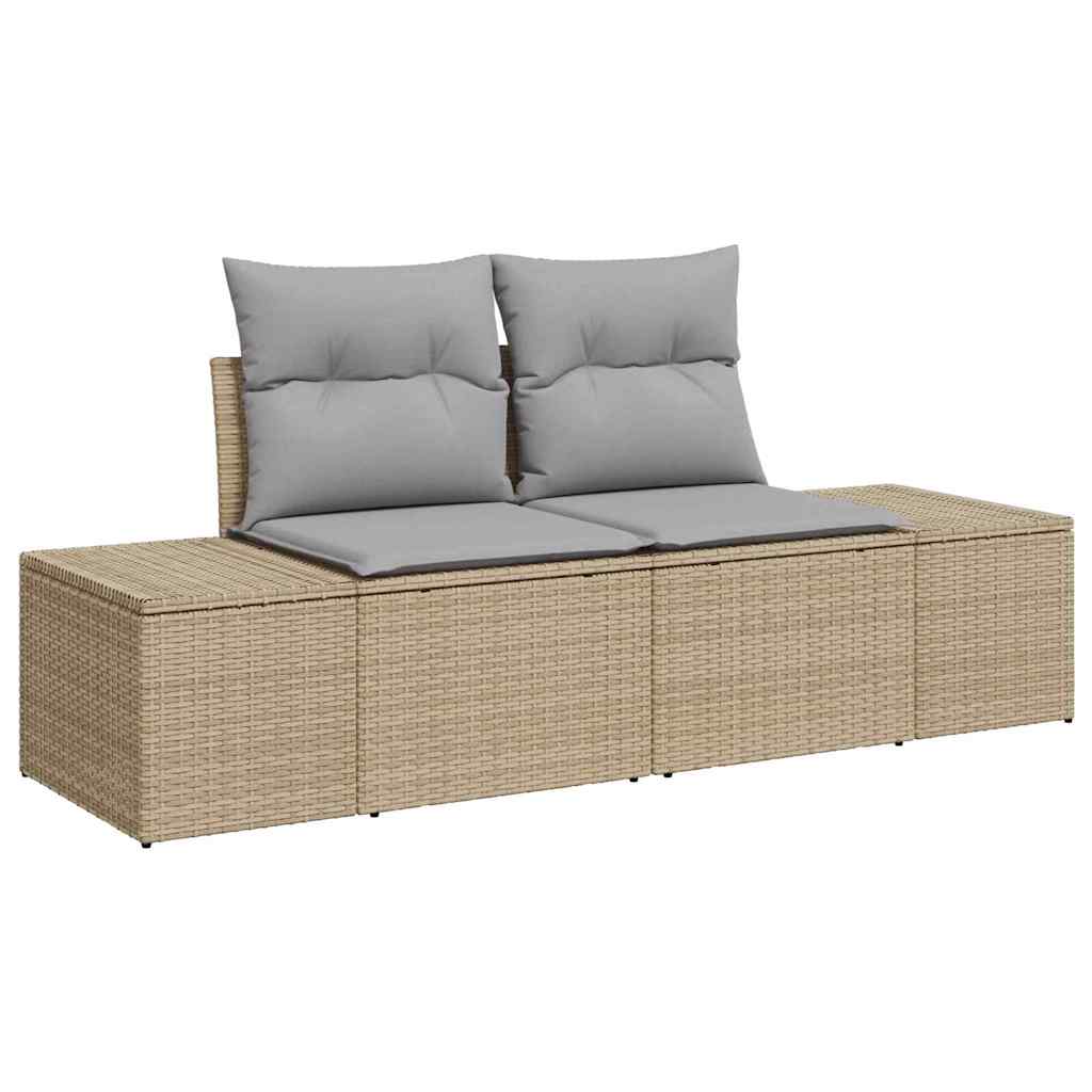 vidaXL Garten-Sofa-Set 8 pcs Beige 55 x 62 x 69 cm Poly Rattan