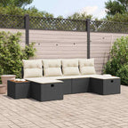 vidaXL Garten-Sofa-Set 6 pcs Schwarz 55 x 62 x 69 cm Poly Rattan