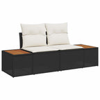 vidaXL Garten-Sofa-Set 6 pcs Schwarz 55 x 62 x 69 cm Poly Rattan