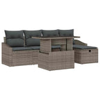 vidaXL Garten-Sofa-Set 6 pcs Grau Poly-Rattan