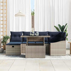 vidaXL Garten-Sofa-Set 7 pcs Grau Poly-Rattan