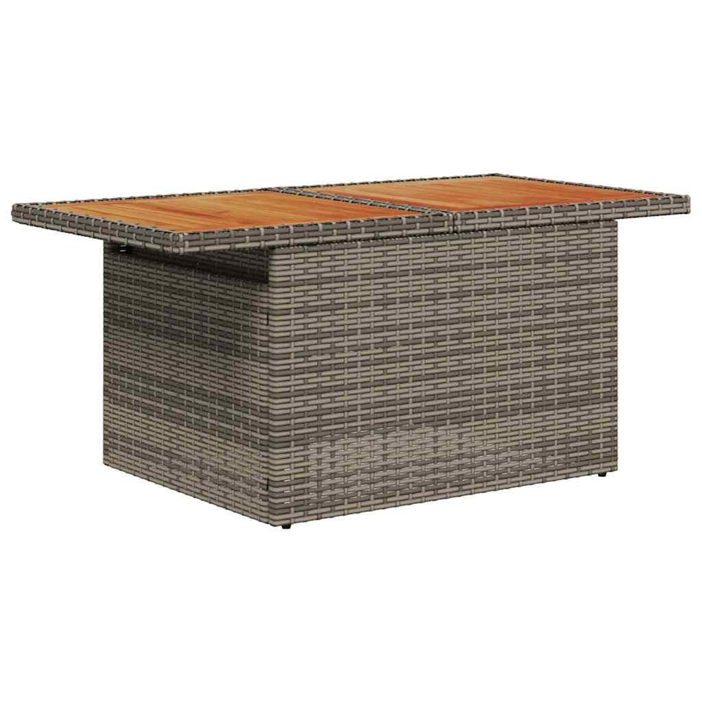 vidaXL Gartensofa-set mit Kissen mit Speicher 9 pcs Grau Poly-Rattan