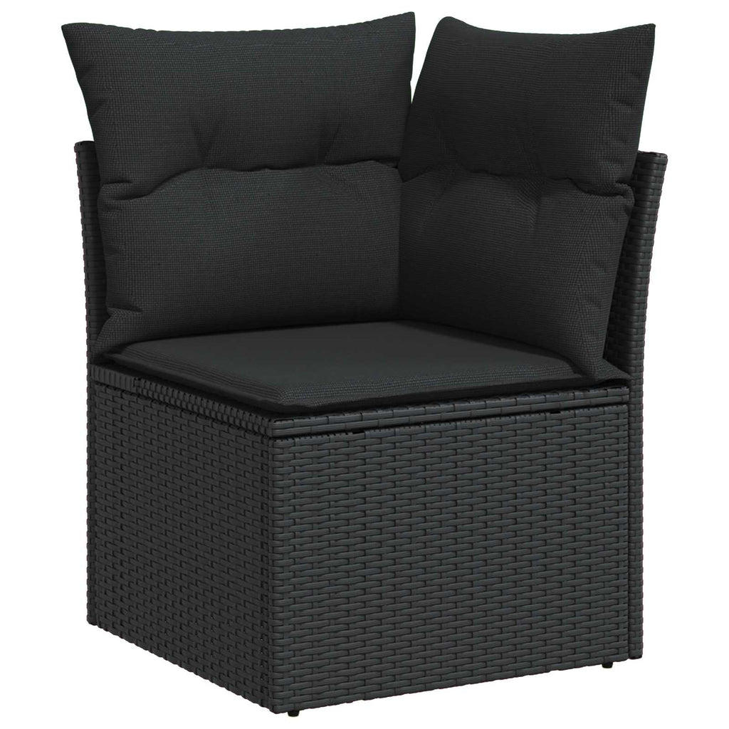 vidaXL Gartensofa-set 11 pcs Schwarz Poly-Rattan