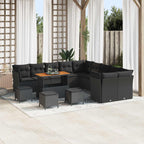 vidaXL Gartensofa-set 14 pcs Schwarz Poly-Rattan