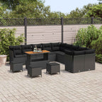 vidaXL Gartensofa-set 14 pcs Schwarz Poly-Rattan