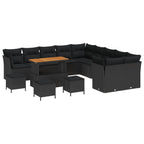 vidaXL Gartensofa-set 14 pcs Schwarz Poly-Rattan