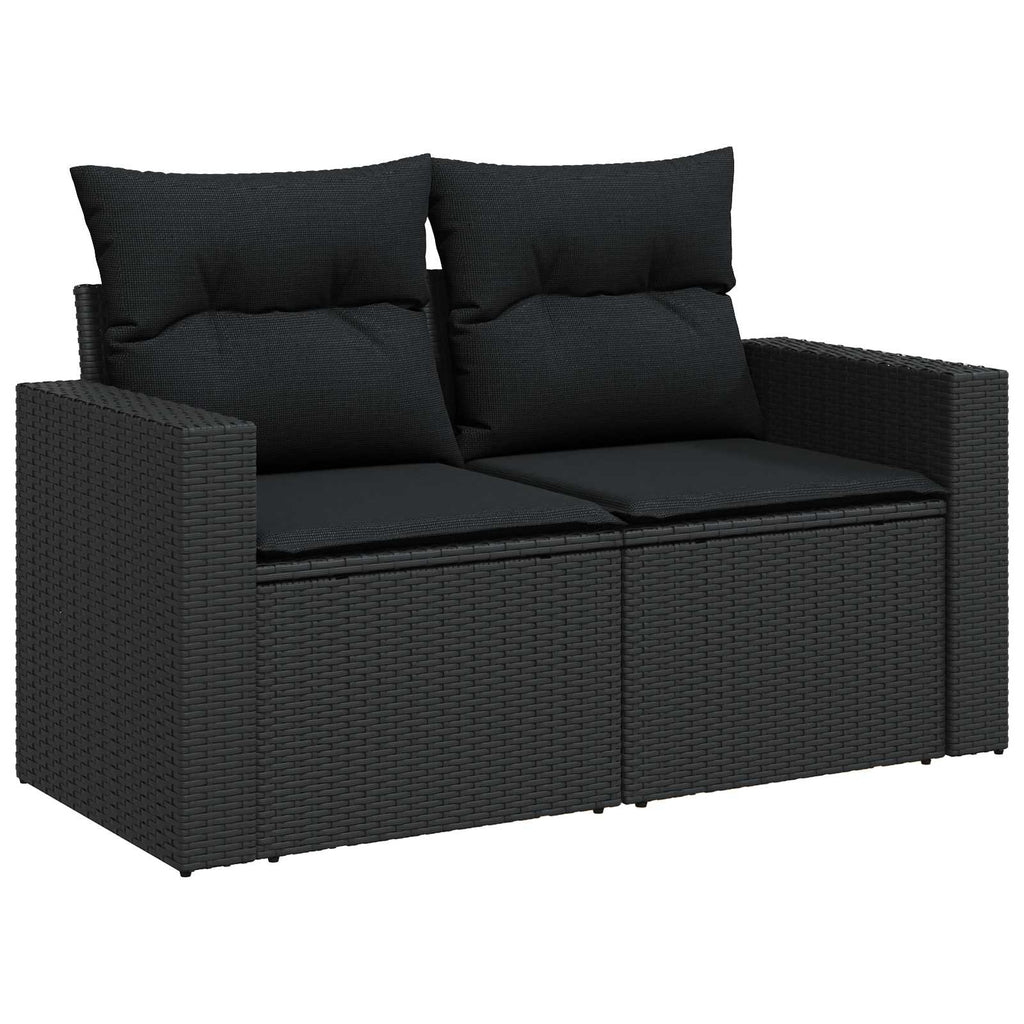 vidaXL Garten-Sofa-Set 10 pcs Schwarz Poly-Rattan
