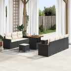 vidaXL Gartensofa-set mit Kissen 10 pcs Schwarz Poly-Rattan