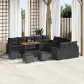 vidaXL Gartensofa-set Höhenverstellbar 14 pcs Schwarz Poly-Rattan
