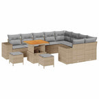 vidaXL Garten-Sofa-Set 12 pcs Beige Poly-Rattan