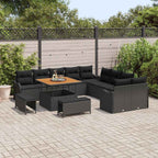 vidaXL Garten-Sofa-Set 13 pcs Schwarz Poly-Rattan