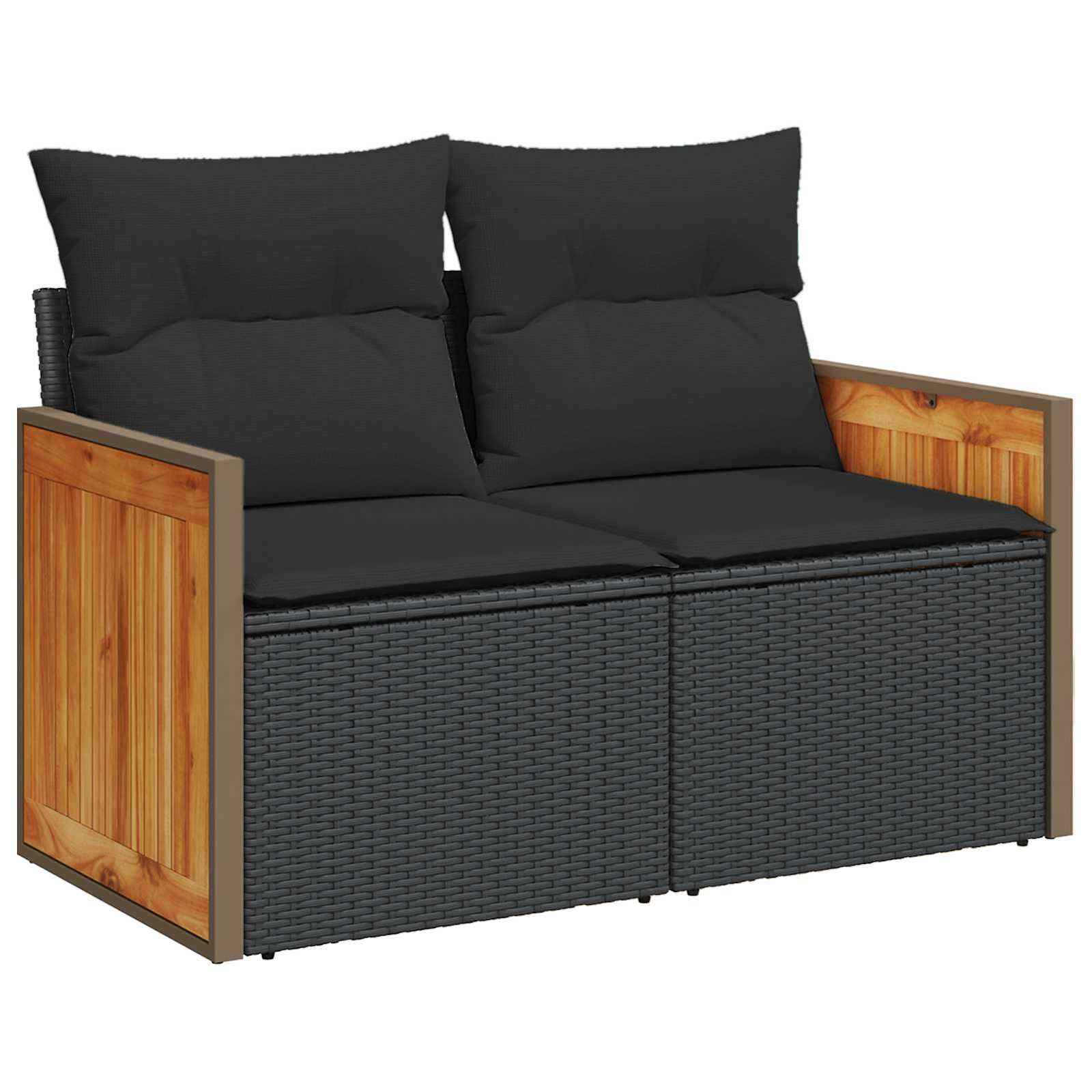 vidaXL Gartensofa-set mit Kissen 8 pcs Schwarz