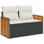 vidaXL Gartensofa-set mit Kissen 8 pcs Schwarz und Creme