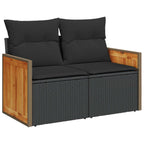 vidaXL Gartensofa-set mit Kissen 10 pcs Schwarz