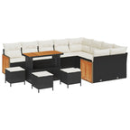 vidaXL Gartensofa-set mit Kissen 13 pcs Schwarz und Creme