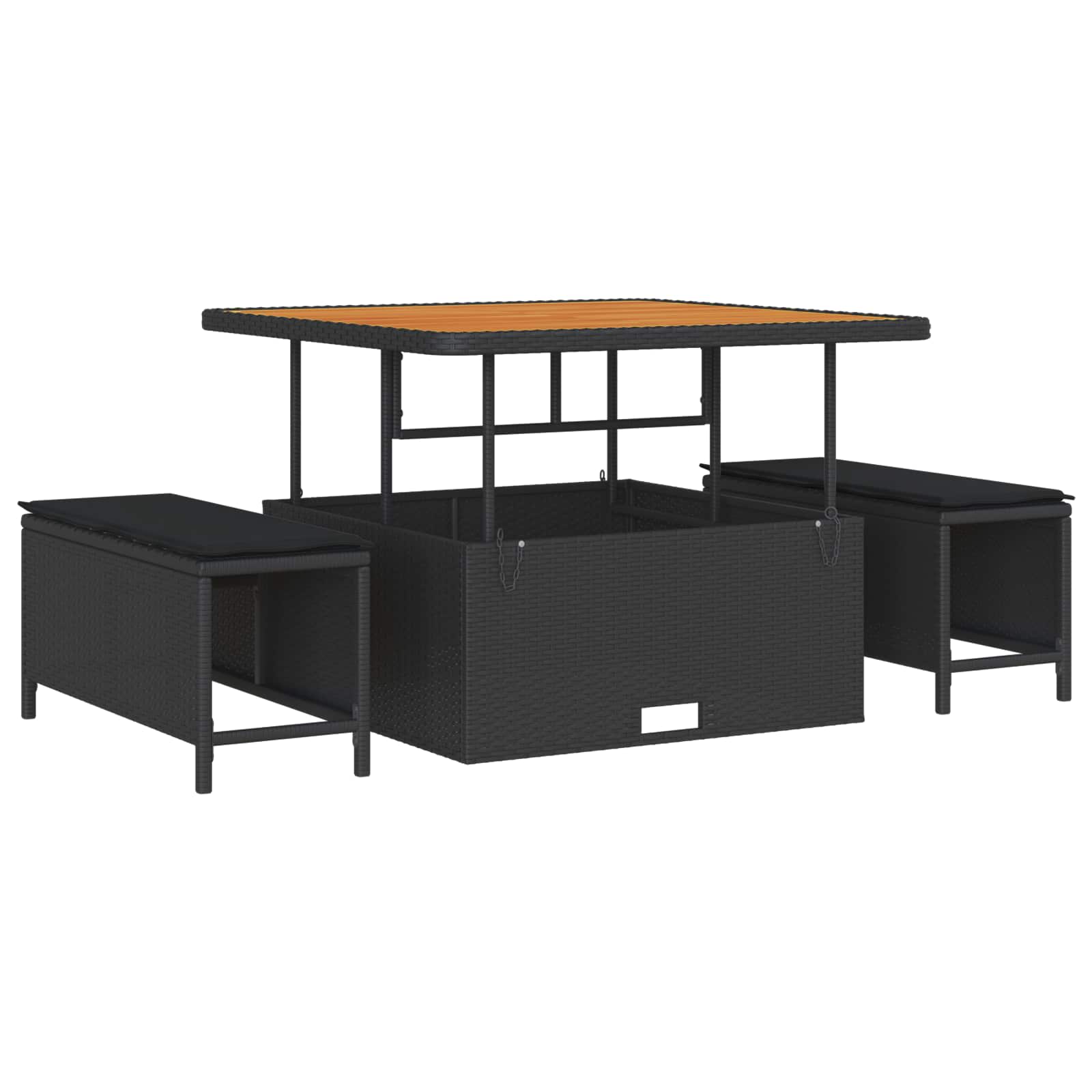 vidaXL Gartensofa-set mit Kissen 14 pcs Schwarz