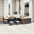 vidaXL Gartensofa-set mit Kissen 14 pcs Schwarz und Creme