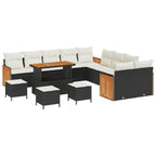 vidaXL Gartensofa-set mit Kissen 14 pcs Schwarz und Creme