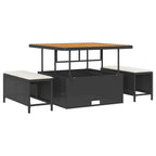 vidaXL Gartensofa-set mit Kissen 14 pcs Schwarz und Creme
