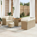vidaXL Garten-Sofa-Set mit Kissen mit Speicher 8 pcs Beige und Creme