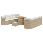vidaXL Garten-Sofa-Set mit Kissen mit Speicher 11 pcs Beige und Creme