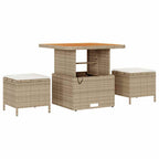 vidaXL Garten-Sofa-Set mit Kissen mit Speicher 11 pcs Beige und Creme