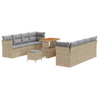 vidaXL Garten-Sofa-Set mit Kissen 11 pcs Beige und Hellgrau