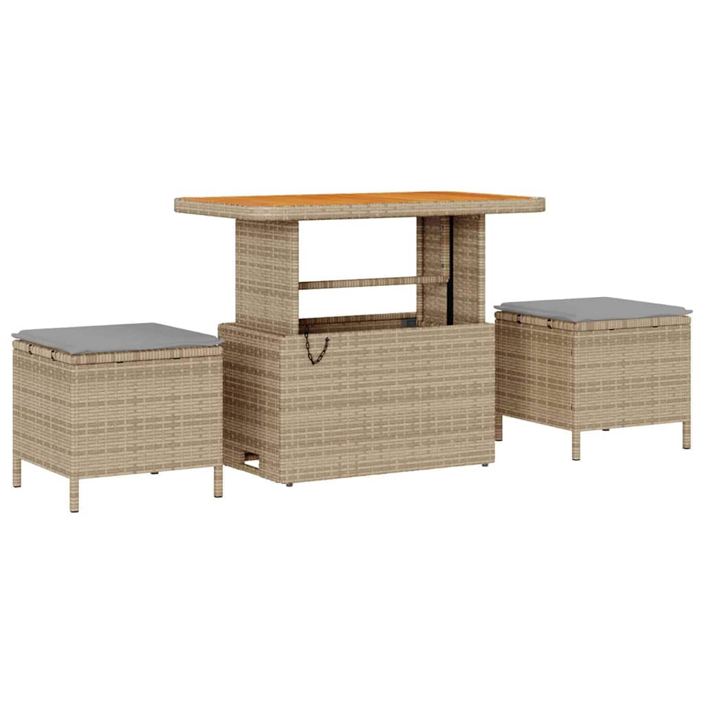 vidaXL Garten-Sofa-Set mit Kissen 11 pcs Beige und Hellgrau