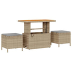 vidaXL Garten-Sofa-Set mit Kissen 11 pcs Beige und Hellgrau