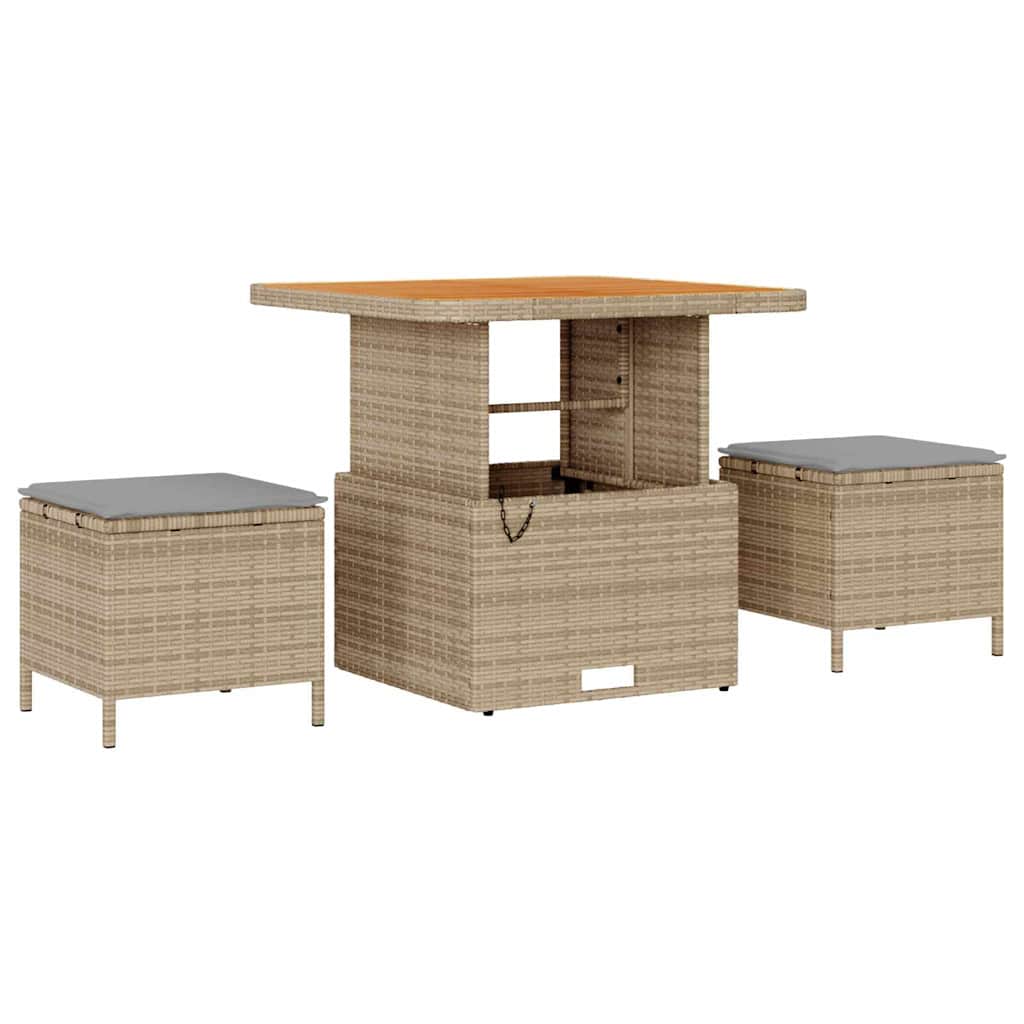 vidaXL Garten-Sofa-Set 9 pcs Beige und Hellgrau 80 x 80 x 71 cm