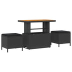 vidaXL Garten-Sofa-Set mit Kissen 9 pcs Schwarz 90 x 55 x 71 cm