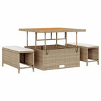 vidaXL Garten-Sofa-Set mit Kissen mit Speicher 12 pcs Beige und Creme