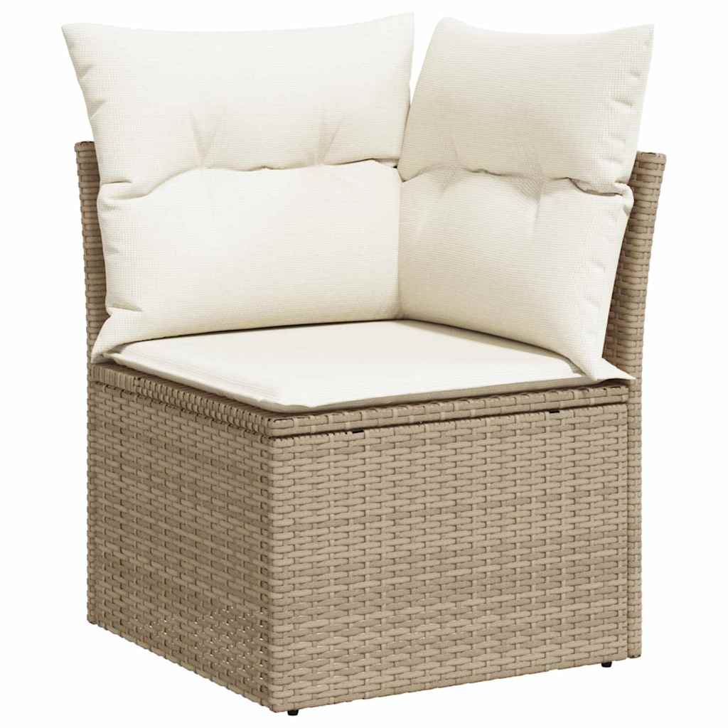 vidaXL Garten-Sofa-Set mit Kissen mit Speicher 13 pcs Beige und Creme