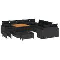 vidaXL Gartensofa-set mit Kissen 17 pcs Schwarz Poly-Rattan