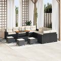 vidaXL Gartensofa-set mit Kissen 18 pcs Schwarz und Creme Poly-Rattan