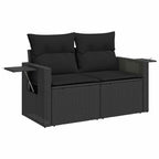 vidaXL Gartensofa-set mit Kissen Schwarz Poly-Rattan