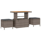 vidaXL Gartensofa-set mit Kissen mit Speicher Grau Poly-Rattan