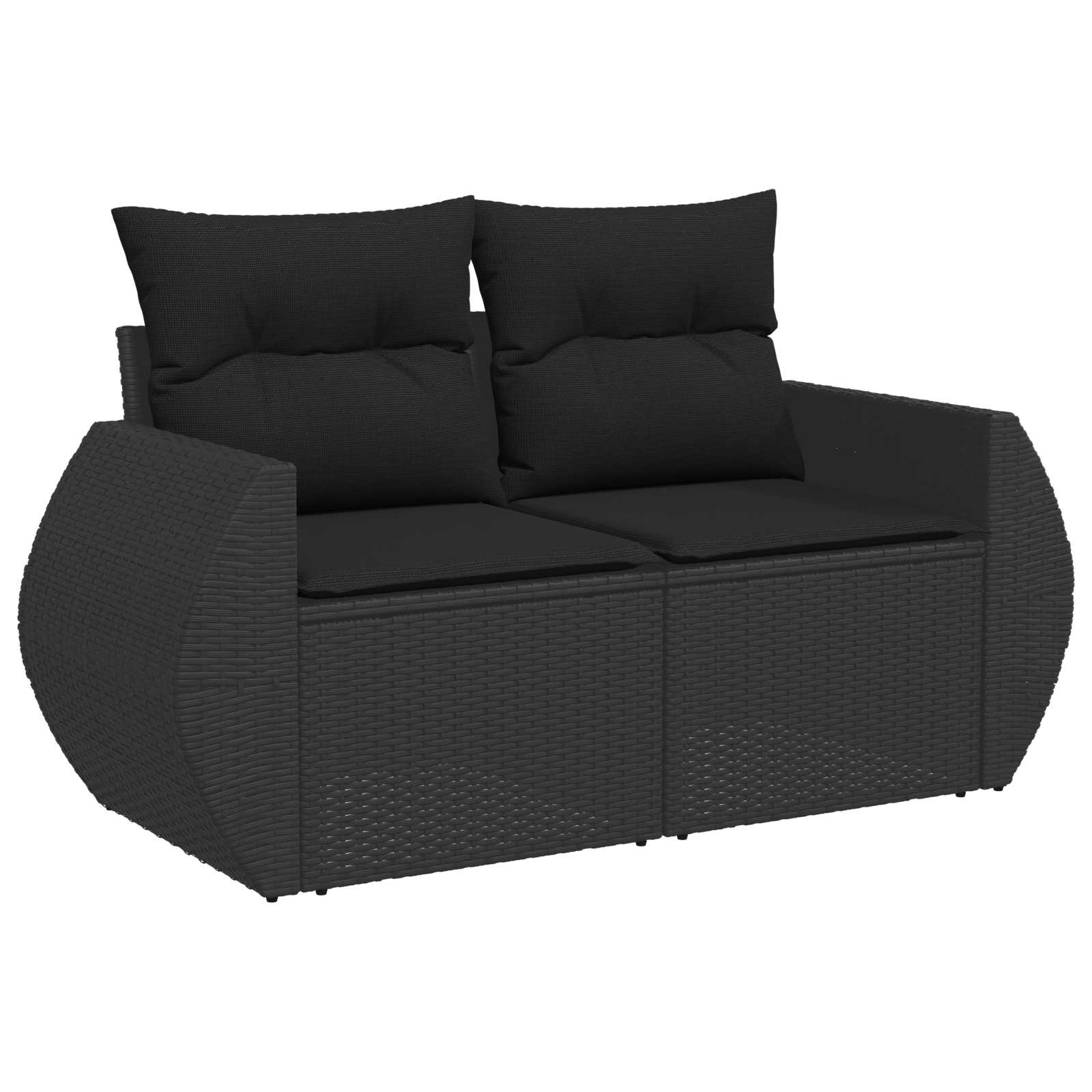 vidaXL Gartensofa-set mit Kissen mit Kissen 8 pcs Schwarz Poly-Rattan
