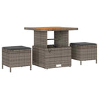 vidaXL Gartensofa-set mit Kissen mit Speicher 8 pcs Grau Poly-Rattan