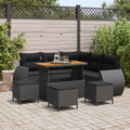 vidaXL Gartensofa-set 9 pcs 8-Sitzanzahl Schwarz Poly-Rattan