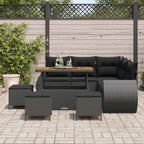 vidaXL Gartensofa-set 9 pcs 8-Sitzanzahl Schwarz Poly-Rattan