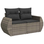 vidaXL Garten-Sofa-Set mit Kissen mit Speicher mit Kissen 13 pcs Grau