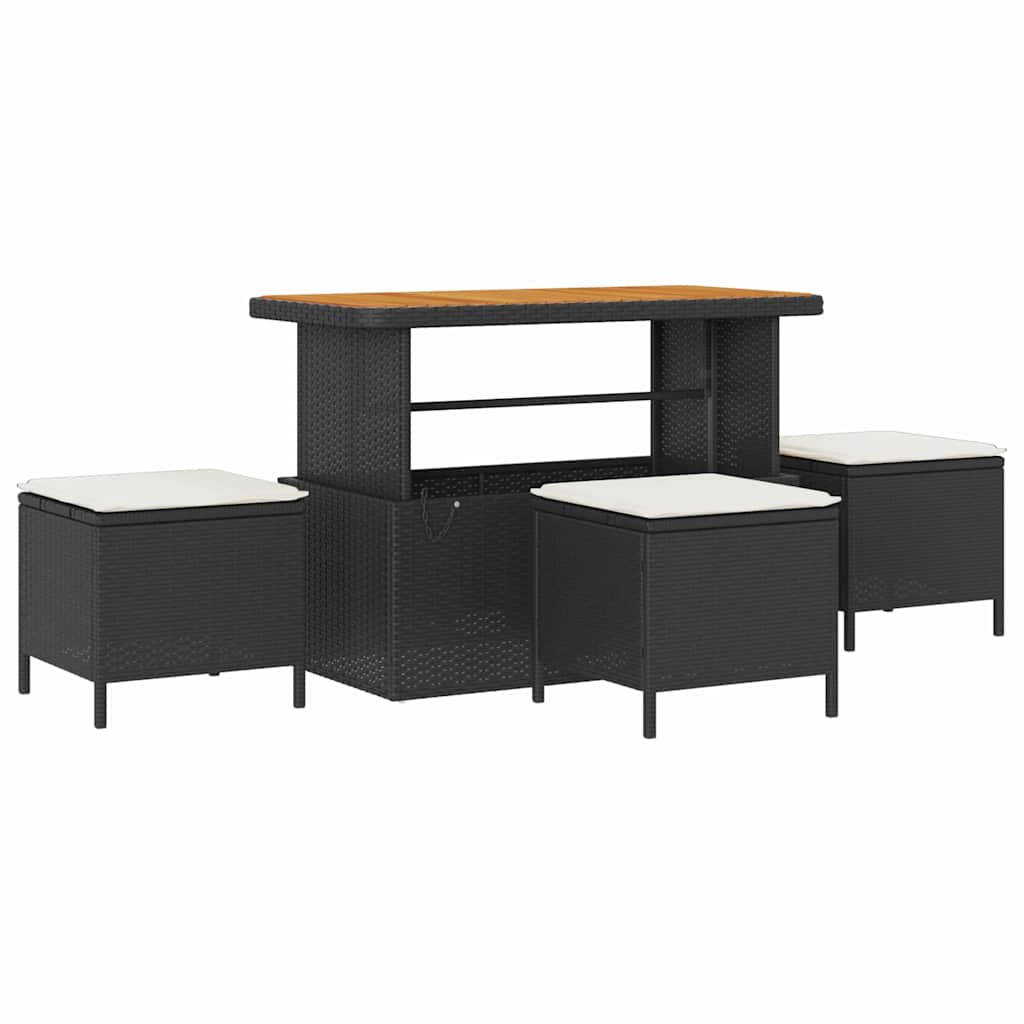 vidaXL Garten-Sofa-Set mit Kissen mit Kissen 14 pcs Schwarz und Creme
