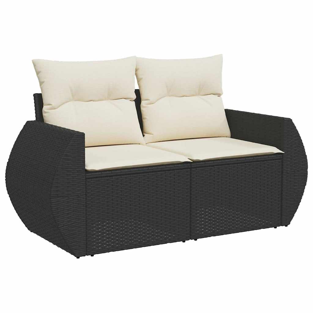 vidaXL Garten-Sofa-Set mit Kissen mit Kissen 14 pcs Schwarz und Creme