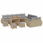 vidaXL Garten-Sofa-Set mit Kissen 14 pcs Beige und Hellgrau