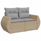 vidaXL Garten-Sofa-Set mit Kissen 14 pcs Beige und Hellgrau