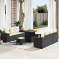 vidaXL Gartensofa-set Schwarz und Creme 221 x 204 x 85 cm Poly Rattan