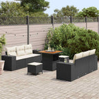 vidaXL Gartensofa-set Schwarz und Creme 221 x 204 x 85 cm Poly Rattan