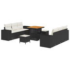 vidaXL Gartensofa-set Schwarz und Creme 221 x 204 x 85 cm Poly Rattan