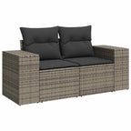 vidaXL Garten-Sofa-Set mit Kissen mit Speicher mit Kissen 12 pcs Grau